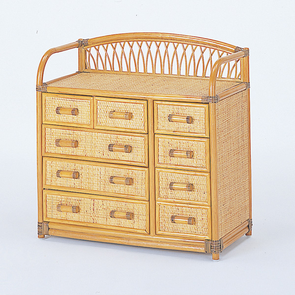 籐家具 ラタンチェスト 9杯タイプ 73センチ幅 引出し収納 W-993 籐整理