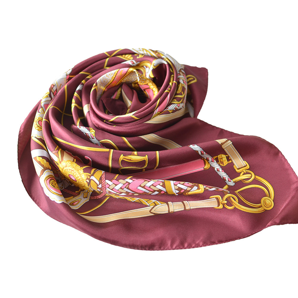 シルク スカーフ 日本製 大判 正方形 90 おしゃれ エルメス 馬具 柄