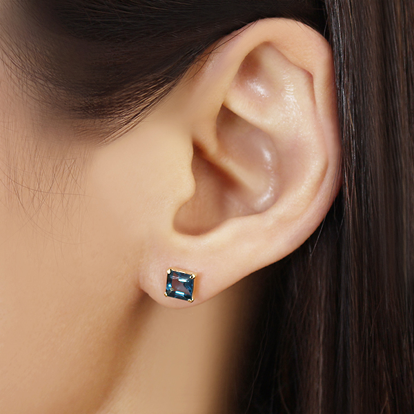 ピアス ロンドンブルートパーズ k18 18k 18金 イエローゴールド