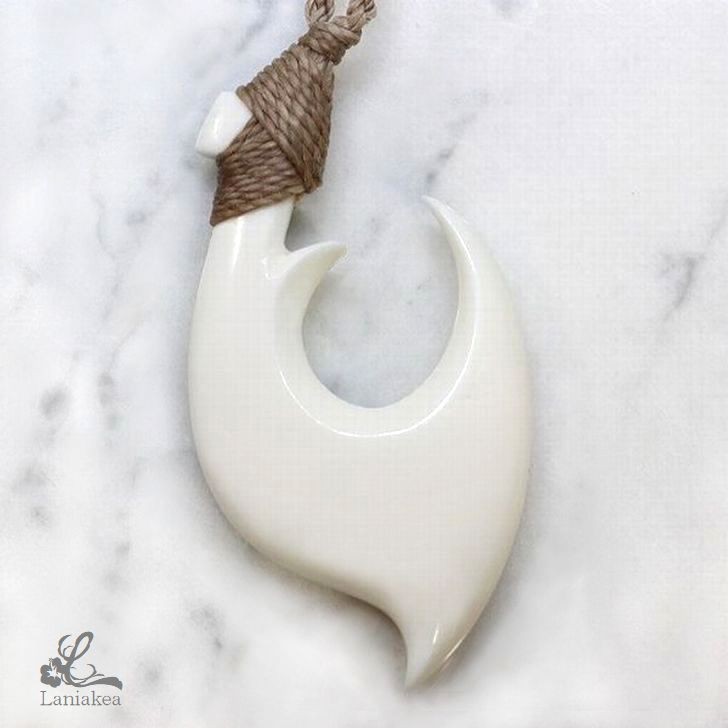 ハワイアンジュエリー ボーンカービング ネックレス Laniakea