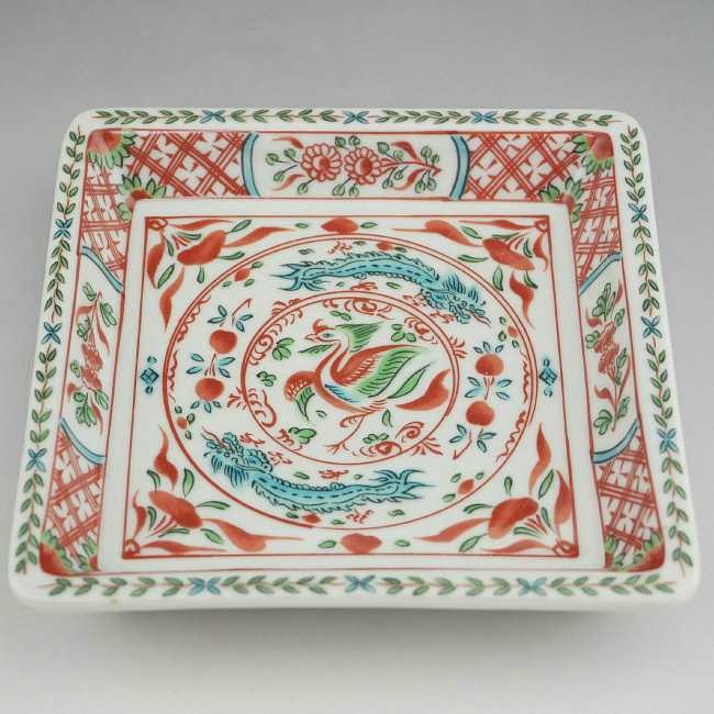 京焼 清水焼 赤絵鳳龍5寸角皿 陶玉 : 松韻堂 Yahoo!店 - 通販 - Yahoo