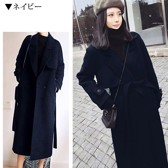 レディース コート ロング丈 ベルト付 チェスター アウター カジュアル