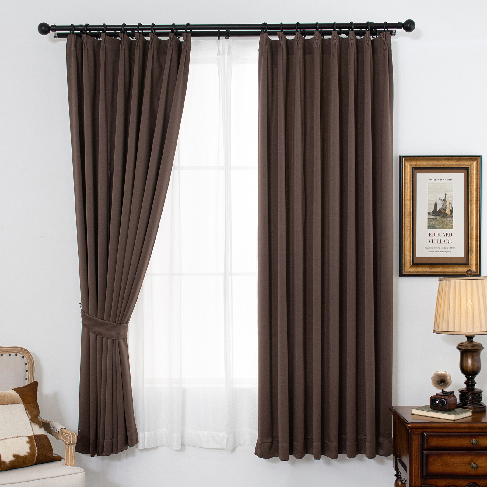 激安価格 】カーテン 4枚セット レースカーテン付き 安い 遮光カーテン