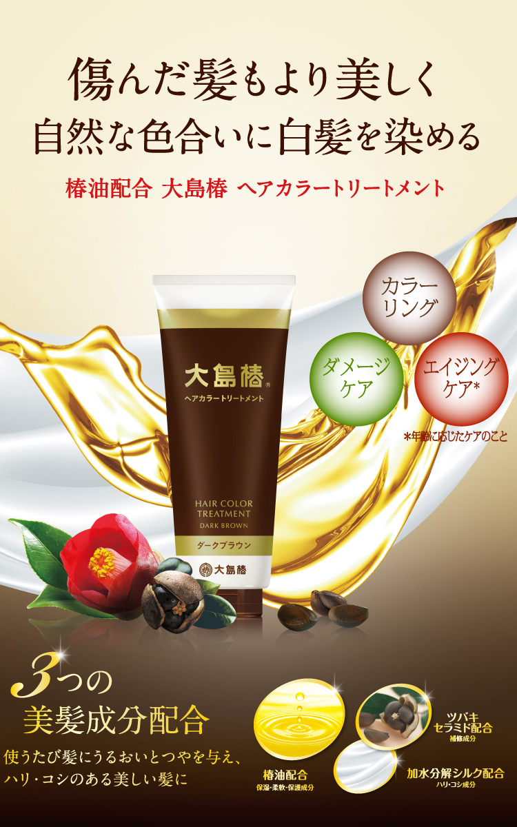 大島椿 ヘアカラートリートメント ダークブラウン ( 180g*3本セット