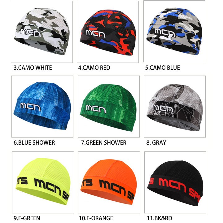 mcn 吸汗速乾デザイン・メッシュ・スカルキャップ（頭の汗止めに