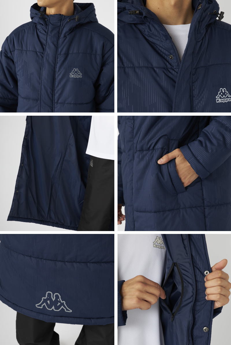 Kappa（カッパ） ベンチコート メンズ コート 中綿入り ロングコート