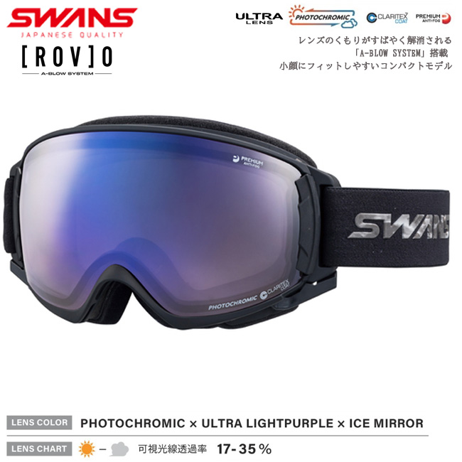 スノーゴーグル SWANS スワンズ ROVO ダブルレンズ ヘルメット対応