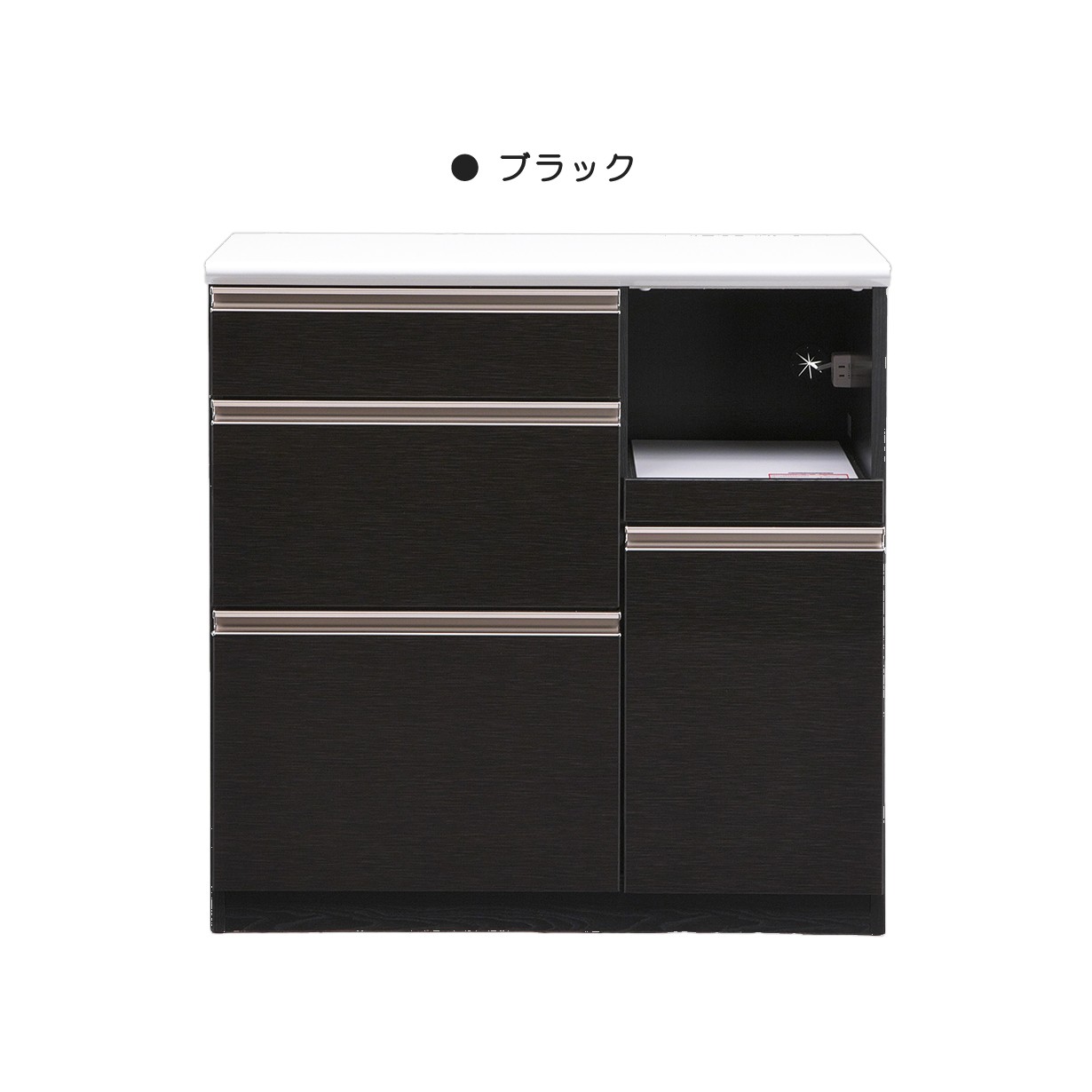 キッチンカウンター 完成品 日本製 レンジ台 食器棚 幅90cm キッチン