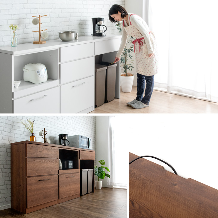 タンスのゲン 食器棚 収納 ロータイプ おしゃれ レンジ台 ラック