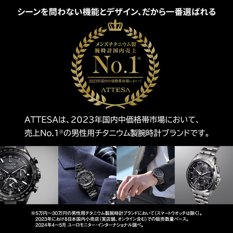 ATTESA（CITIZEN） シチズン アテッサ ブラックチタンシリーズ ムーン