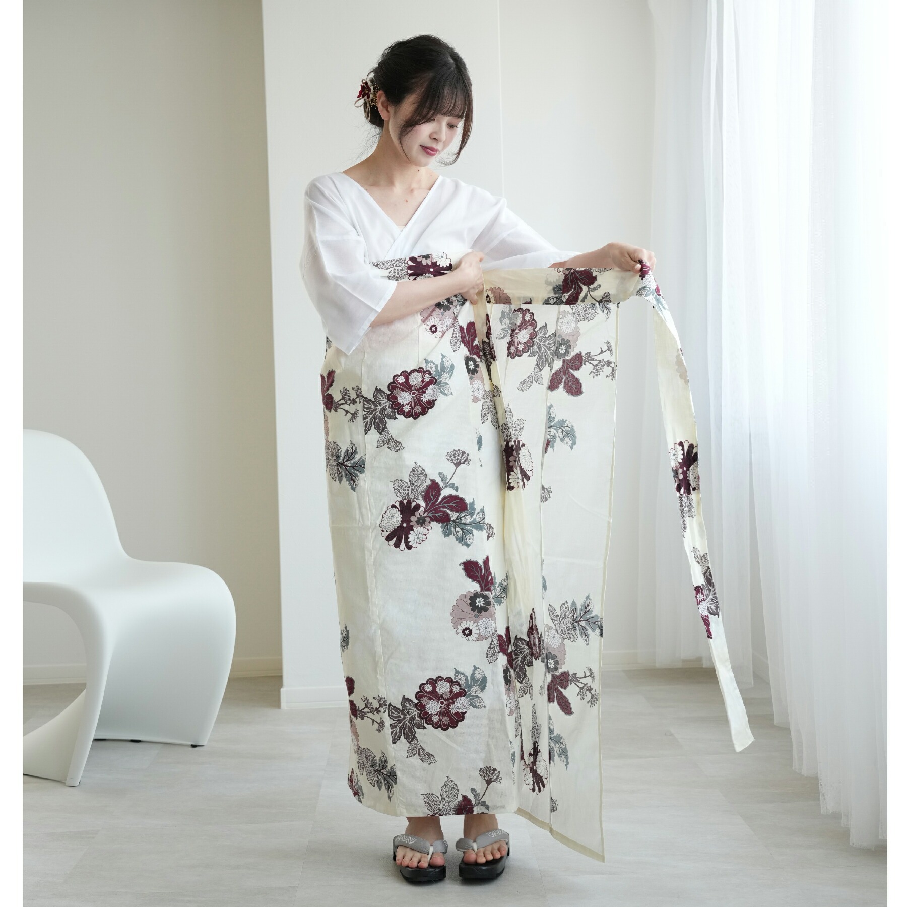 utatane 浴衣 レディース セット セパレート 二部式浴衣3点セット 山吹