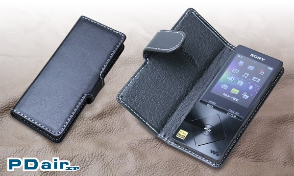 PDAIR レザーケース for ウォークマン A10シリーズ NW-A16/NW-A17 横