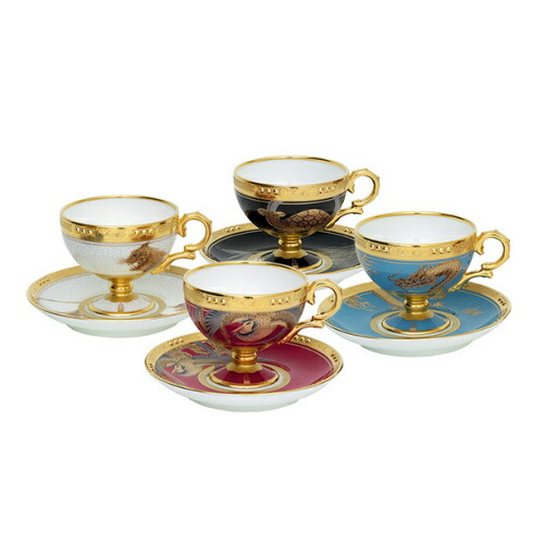 ノリタケ Noritake SHISHIN 四神 ティー・コーヒー碗皿セット（絵変り4