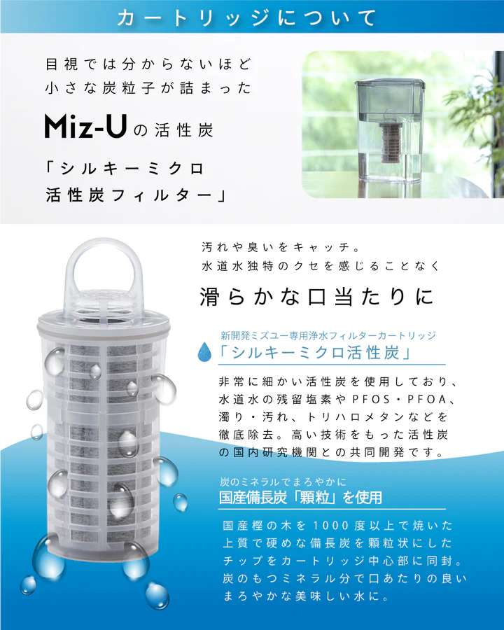 正規販売店 ポット型浄水器 Miz-U ミズユー 専用カートリッジ 交換用