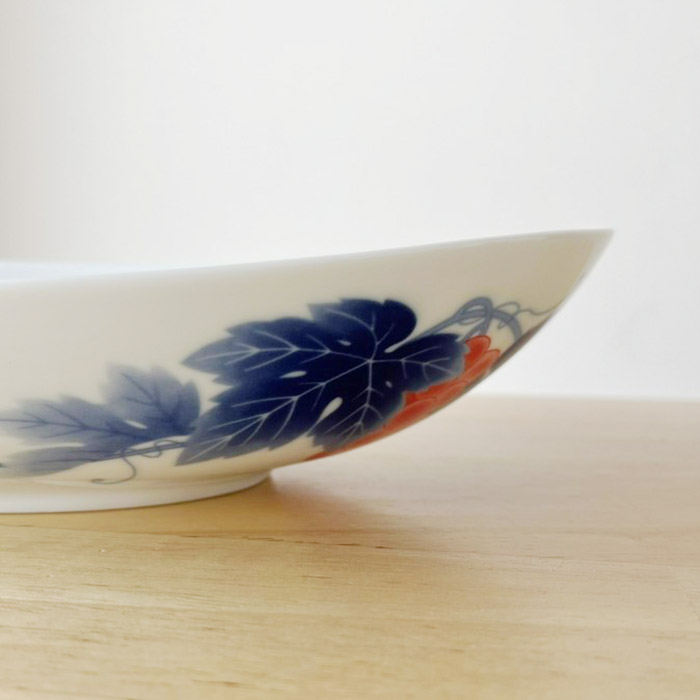 香蘭社 ぶどう オーバルボウル 有田焼 日本製 楕円形 皿 楕円鉢 楕円皿