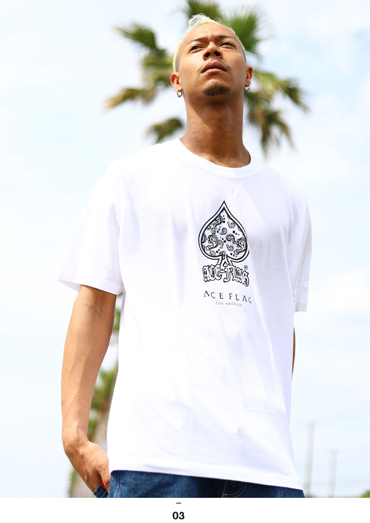 ACEFLAG（エースフラッグ） ACEFLAG Tシャツ 半袖 春夏用 黒 白 M-2XL