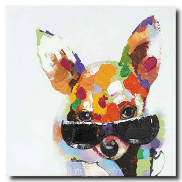 アニマルポップアート 選べるサイズ・デザイン 手書きの油彩画