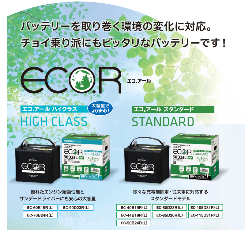 GSユアサ GS YUASAバッテリー EC-90D23R エコアール ハイクラス 送料