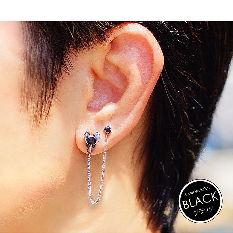 2つ穴用ステンレス製ダブルピアス spi0088 ステンレスアクセサリー