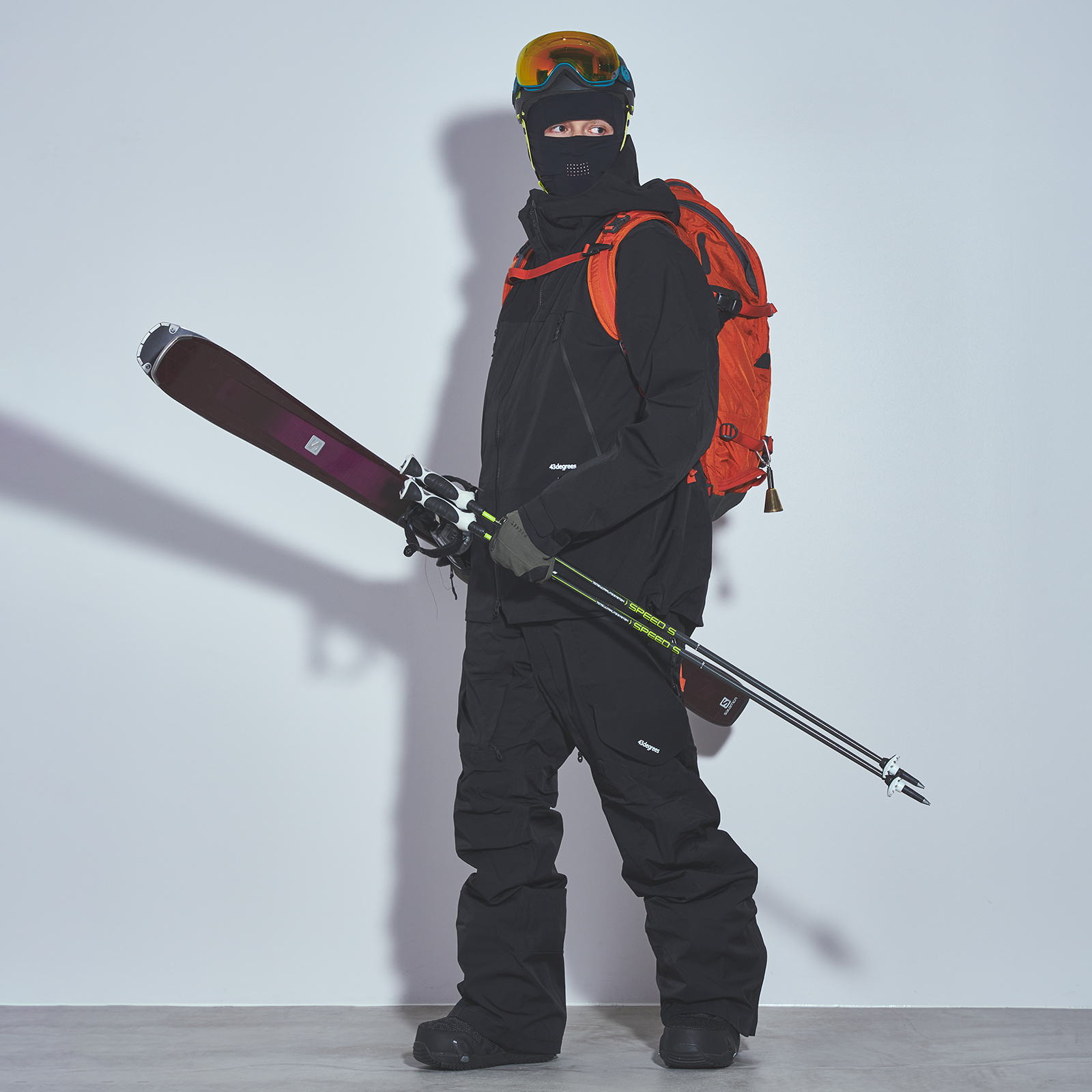 43DEGREES スノーボードウェア スキーウェア メンズ 上下 セット