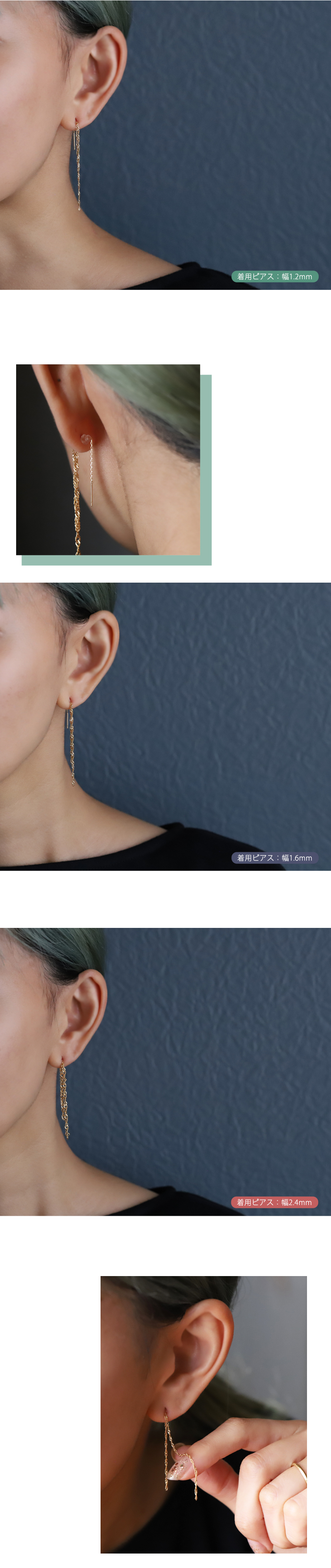 DEVAS 18金 ピアス k18 18金ピアス 18k アメリカン ピアス 2連