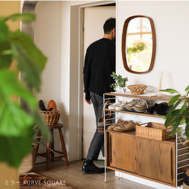 ミラー 鏡 壁掛け KURVE 卓上 北欧 ナチュラル ヴィンテージ オーバル