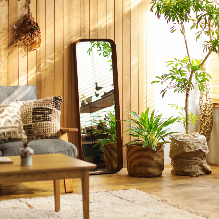 ミラー 鏡 全身鏡 全身ミラー KURVE 姿見 壁掛け 北欧 ナチュラル