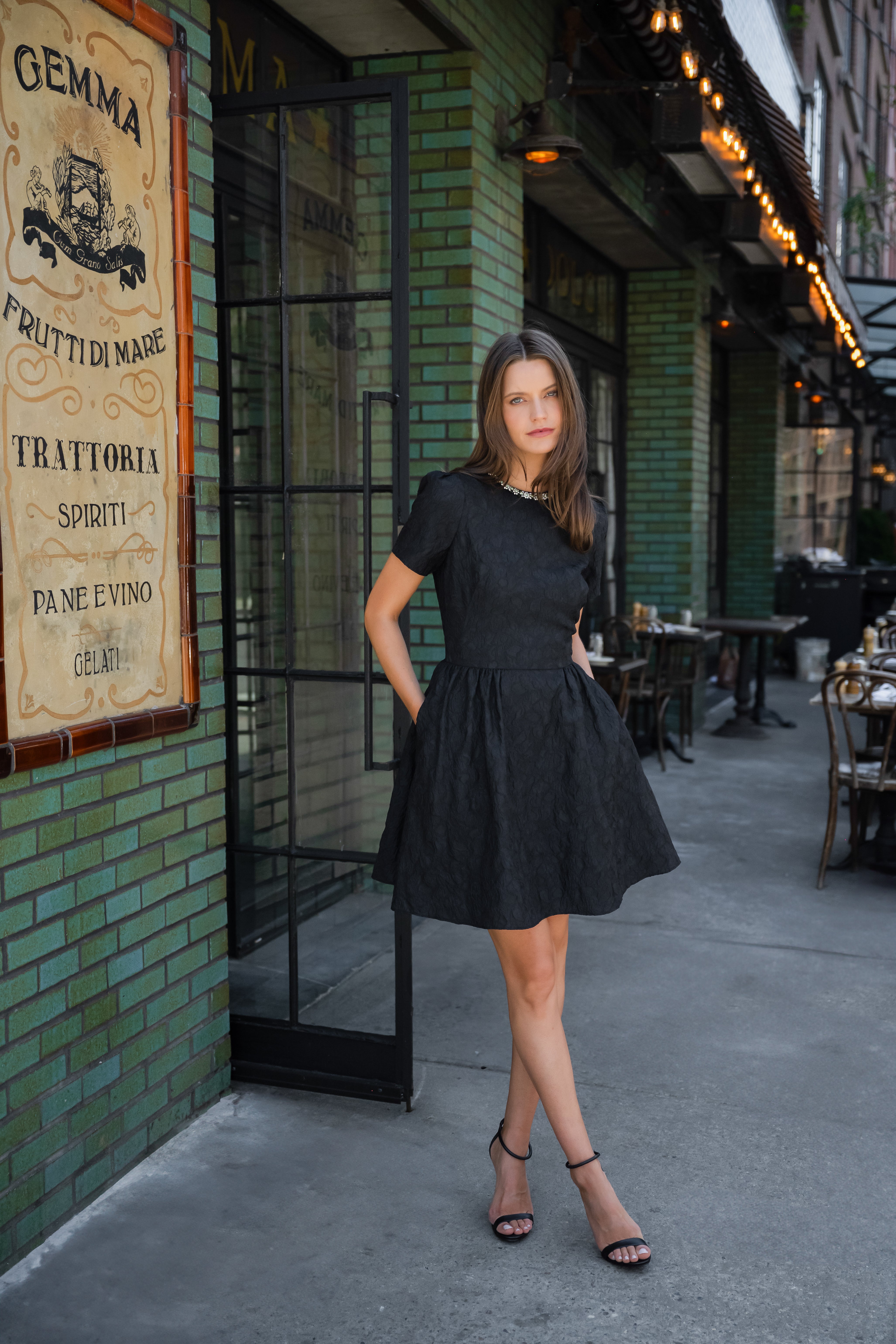 Midnight Andie Black Jewel-Embellished Jacquard Mini Dress – Shoshanna