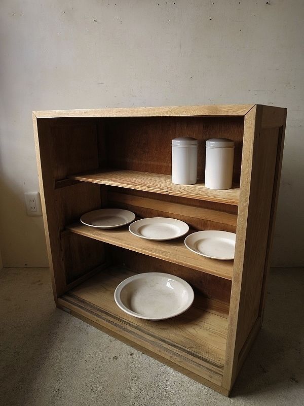 木枠ガラス戸の収納棚 - 古道具＋original‐紫山‐ shizan