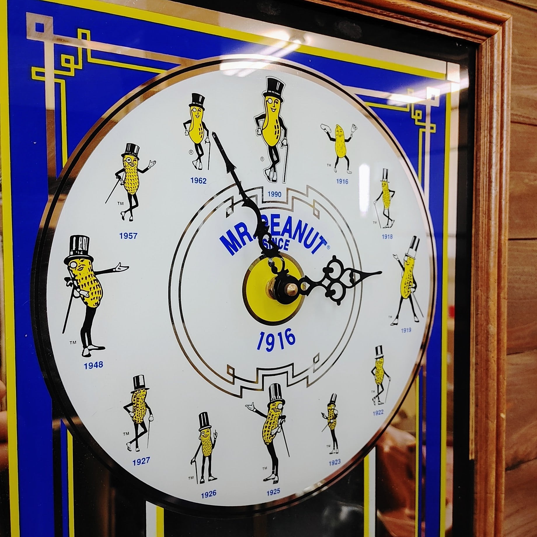 1991 Mr.Peanut Mirror Clock Sign 600/1000 パブミラー – SK OLDIES