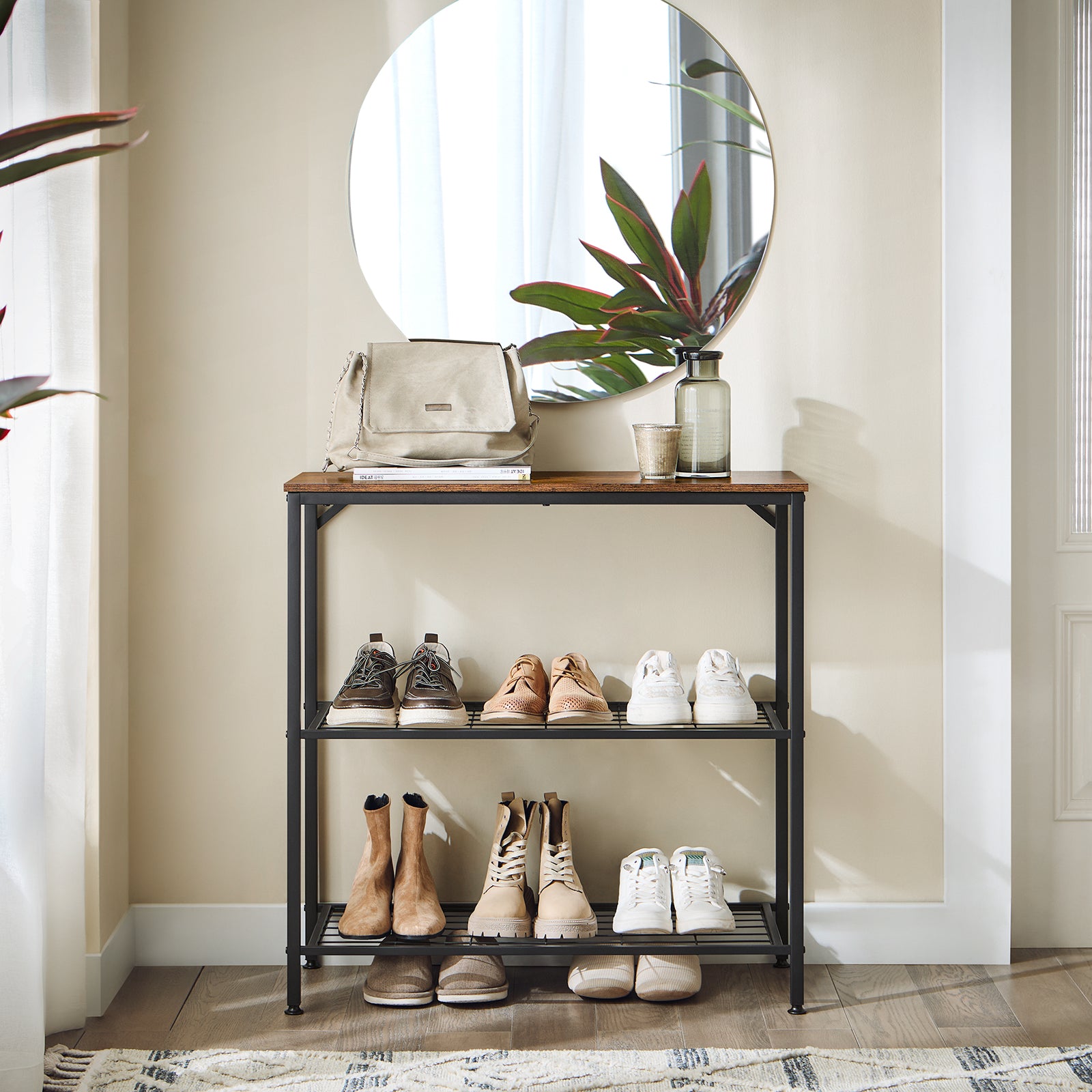 SoBuy コンソール 玄関 テーブル コンソールテーブル サイドテーブル