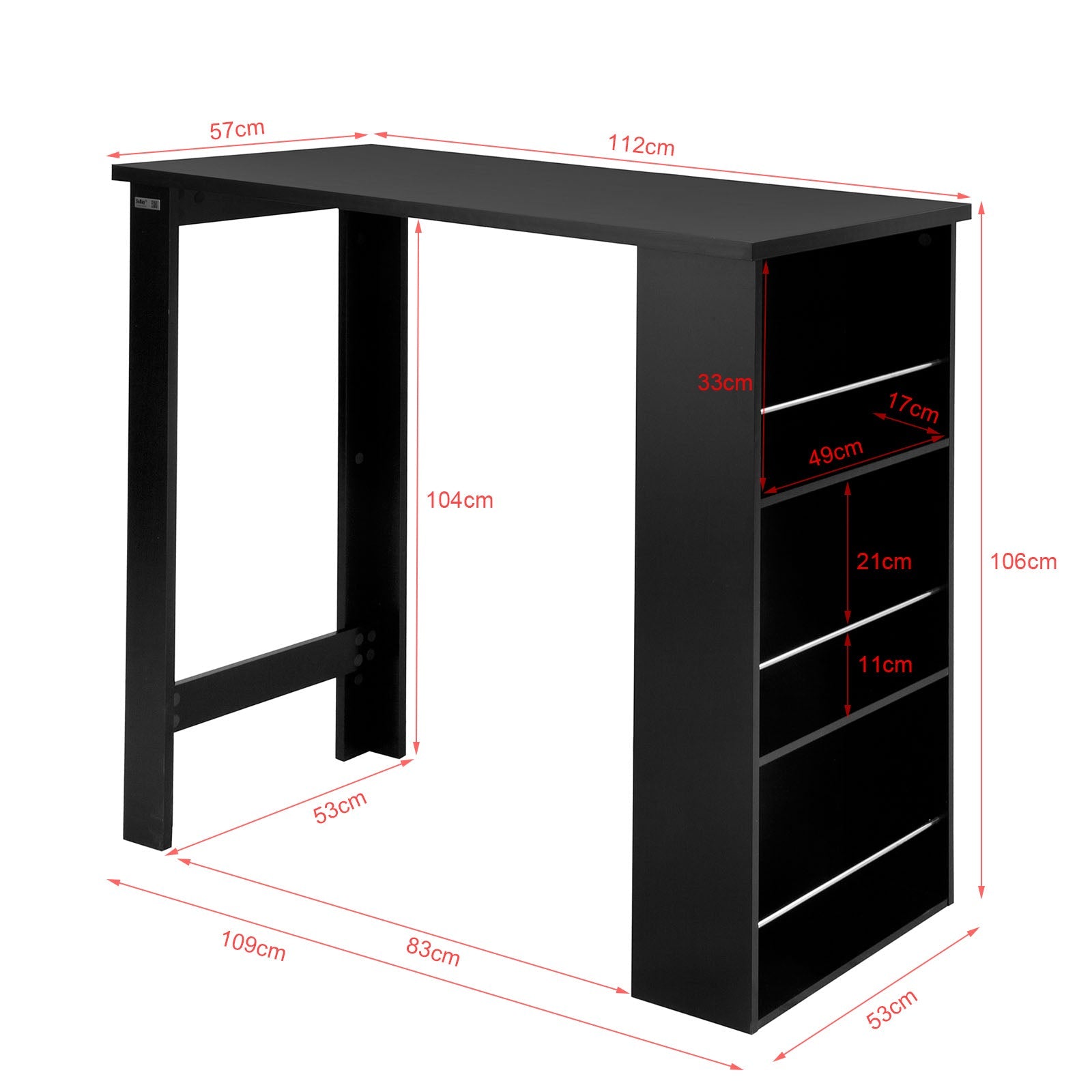 SoBuy カウンターテーブル ダイニングテーブル バーテーブル 収納