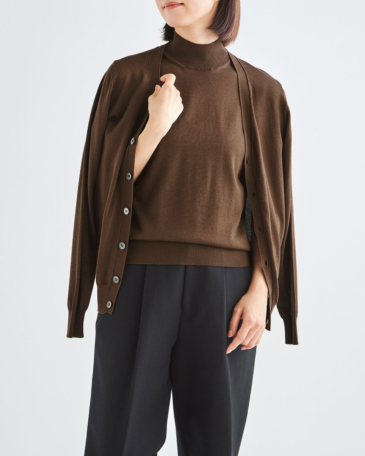 14G天竺 コットン ノースリーブハイネック SL10S-1204