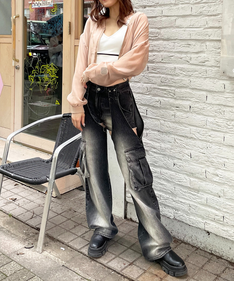 2WAYカーゴオーバーダイデニム｜SPIRALGIRL スパイラルガール 商品詳細