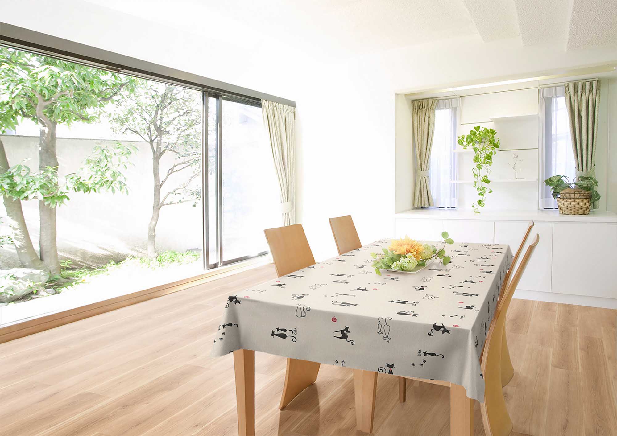 テーブルクロス クロネコ （幅 約120cm×長さ10cm単位カット