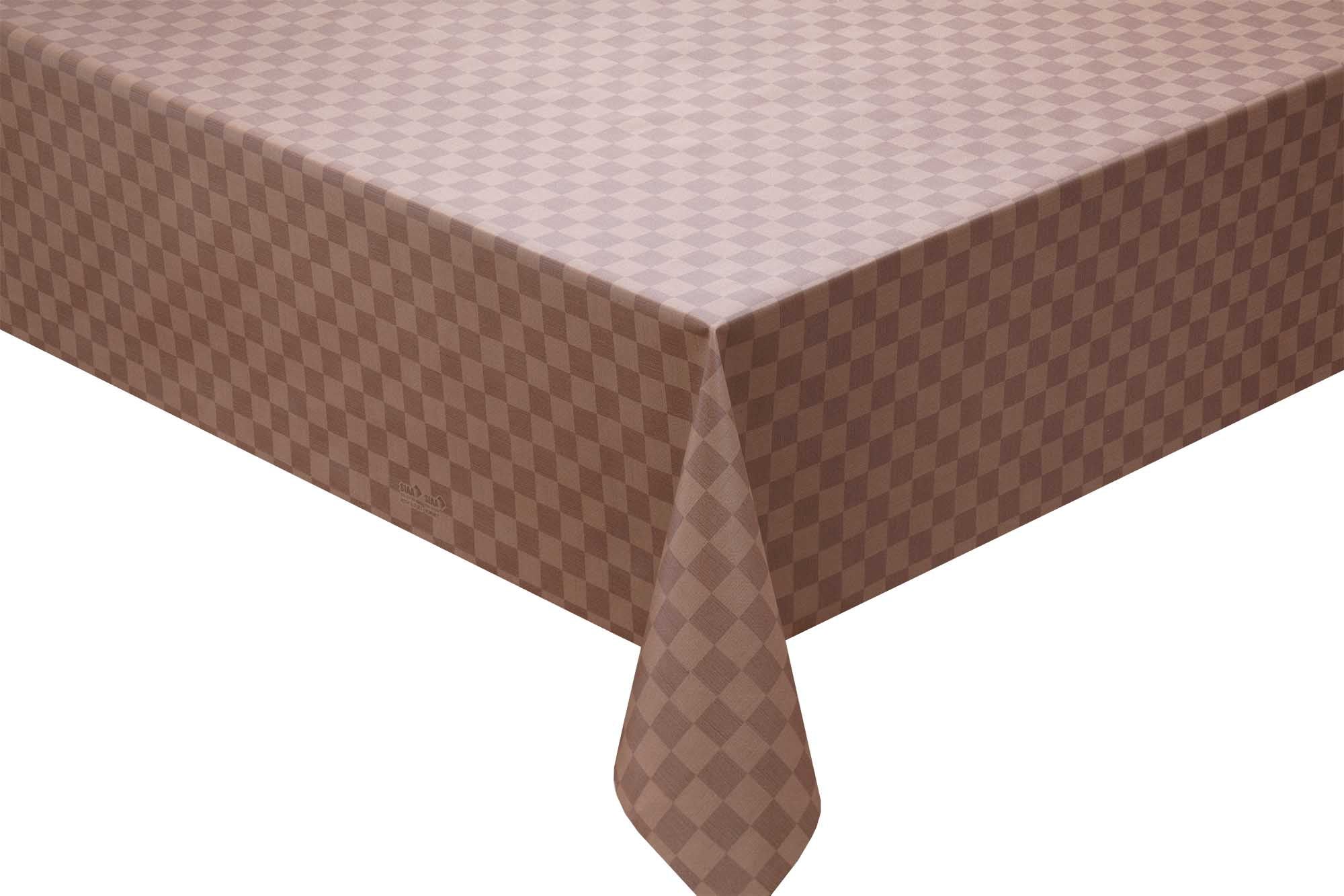 テーブルクロス チェッカー ブラウン （幅 約120cm×長さ10cm