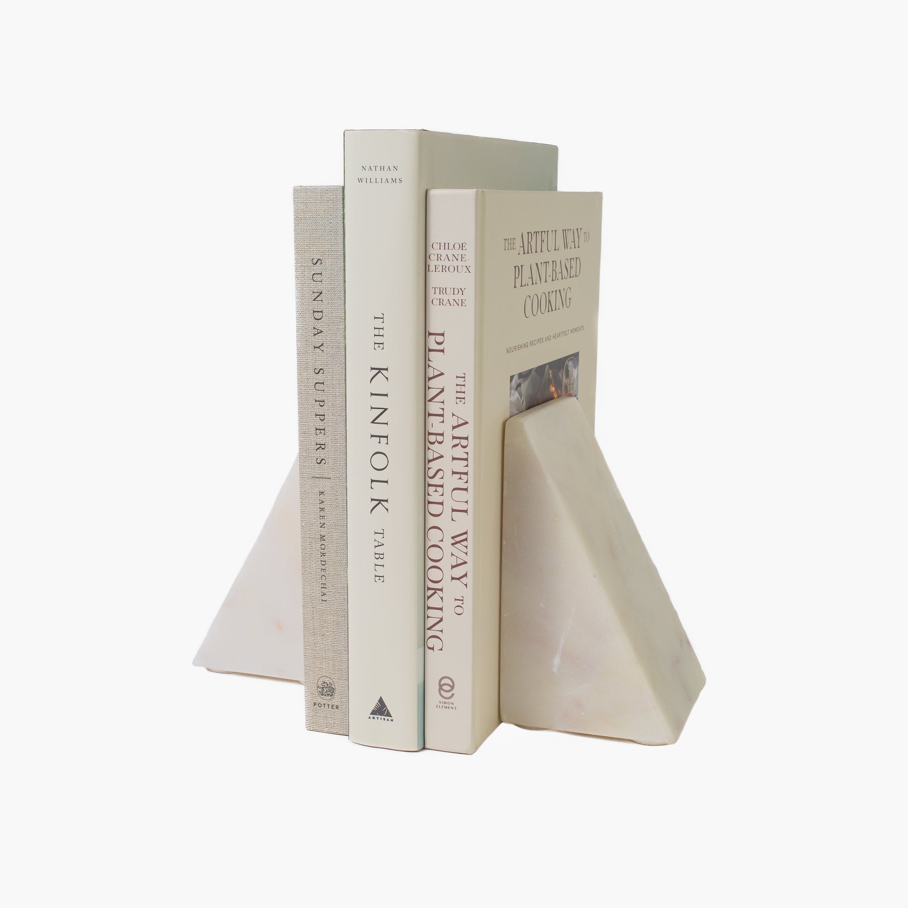 White Marble Bookends – Stoffer Home
