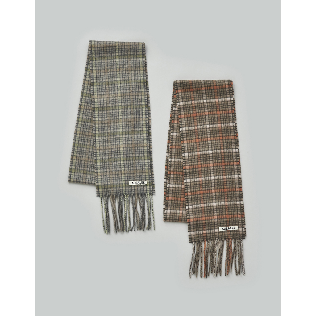 AURALEE / オーラリー | CASHMERE CHECK NARROW STOLE (メンズ
