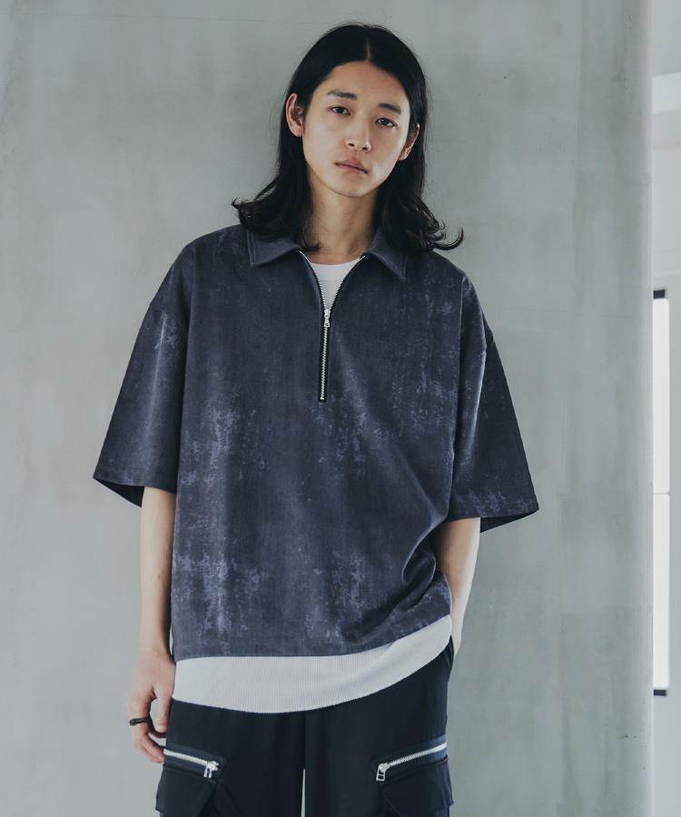 ヴィンテージライクハーフジップポロシャツ（ポロシャツ） | tk.TAKEO