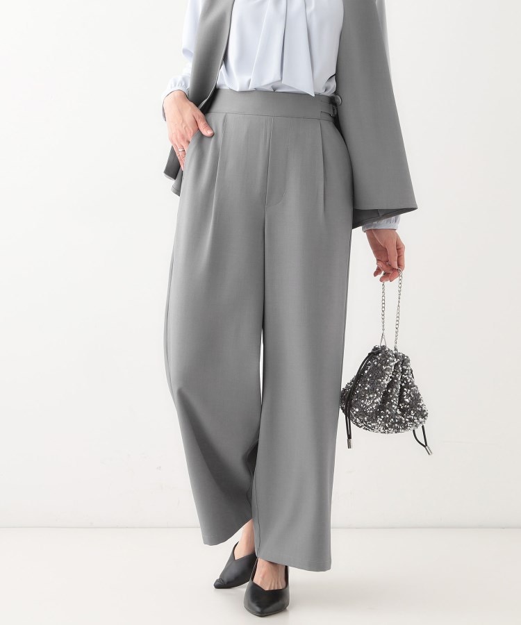洗える/セットアップ可】タック入りワイドパンツ（フルレングスパンツ