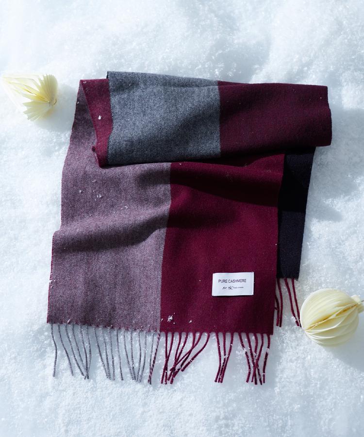 カシミヤ100％】ピュアカシミヤセパレートマフラー（ストール
