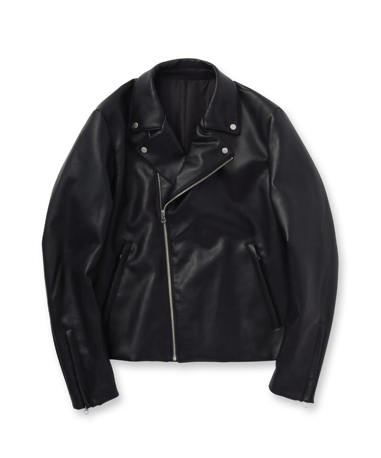 WEB限定】シンセティックレザーダブルライダースジャケット
