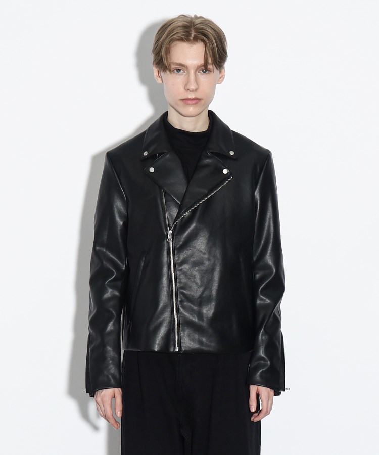 WEB限定】シンセティックレザーダブルライダースジャケット