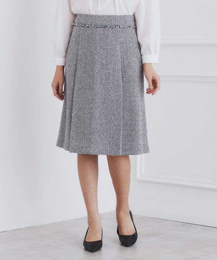 通勤・セレモニー/セットアップ対応＞Aラインツイードスカート【洗える