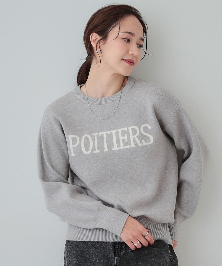 洗える/ちくちくしにくい/静電気軽減】スウェットライク ロゴニット