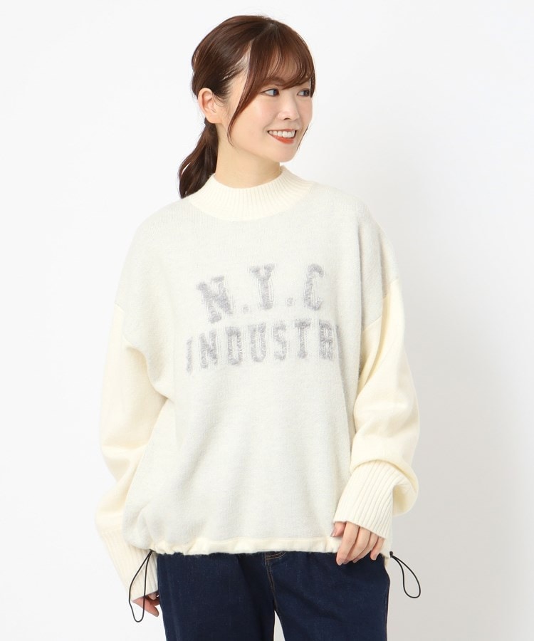 ジャカードロゴ入りモックネックプルオーバー（ニット/セーター