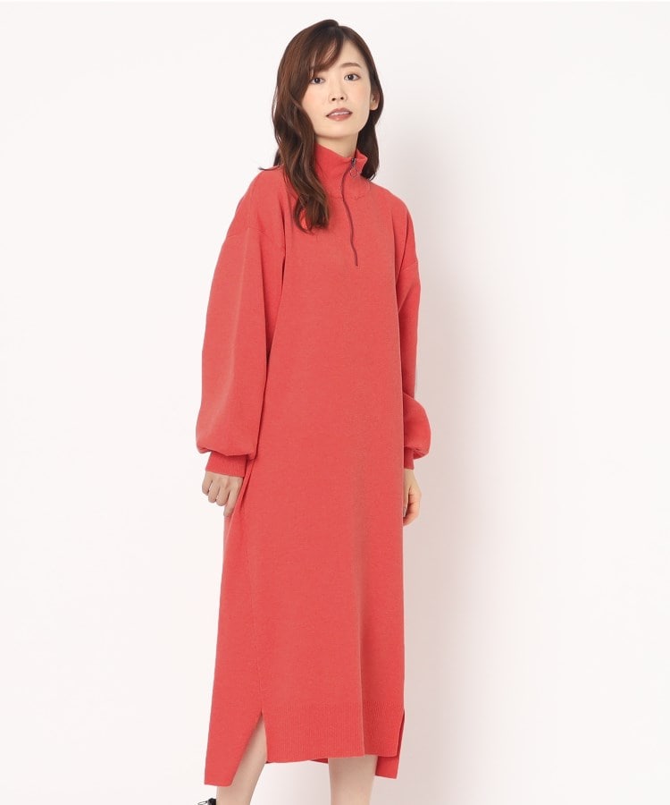 ハーフジップニットワンピース（ミドルワンピース） | ZAMPA（ザンパ