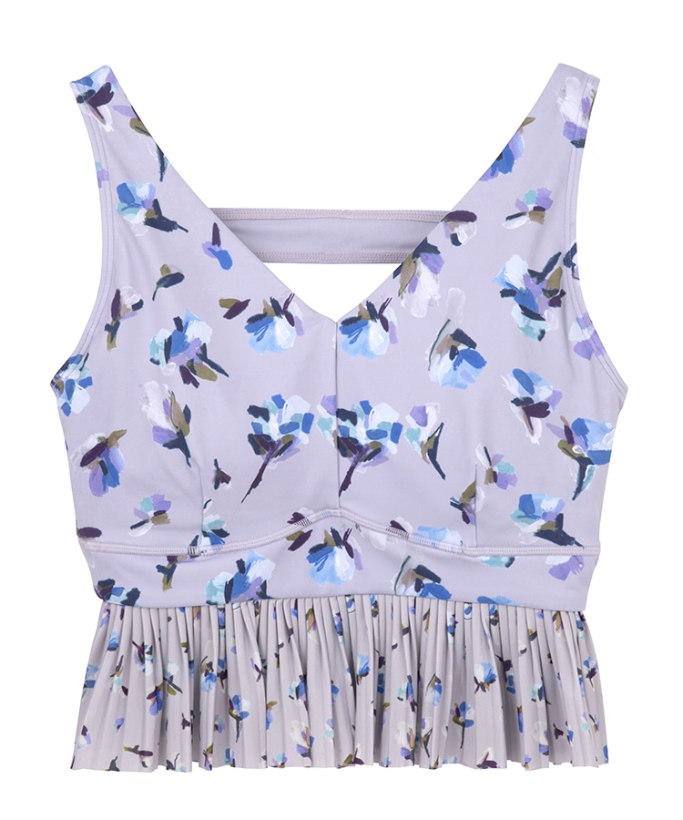 SUKALAローズプリント ブラトップレギンス上下セットライラックM