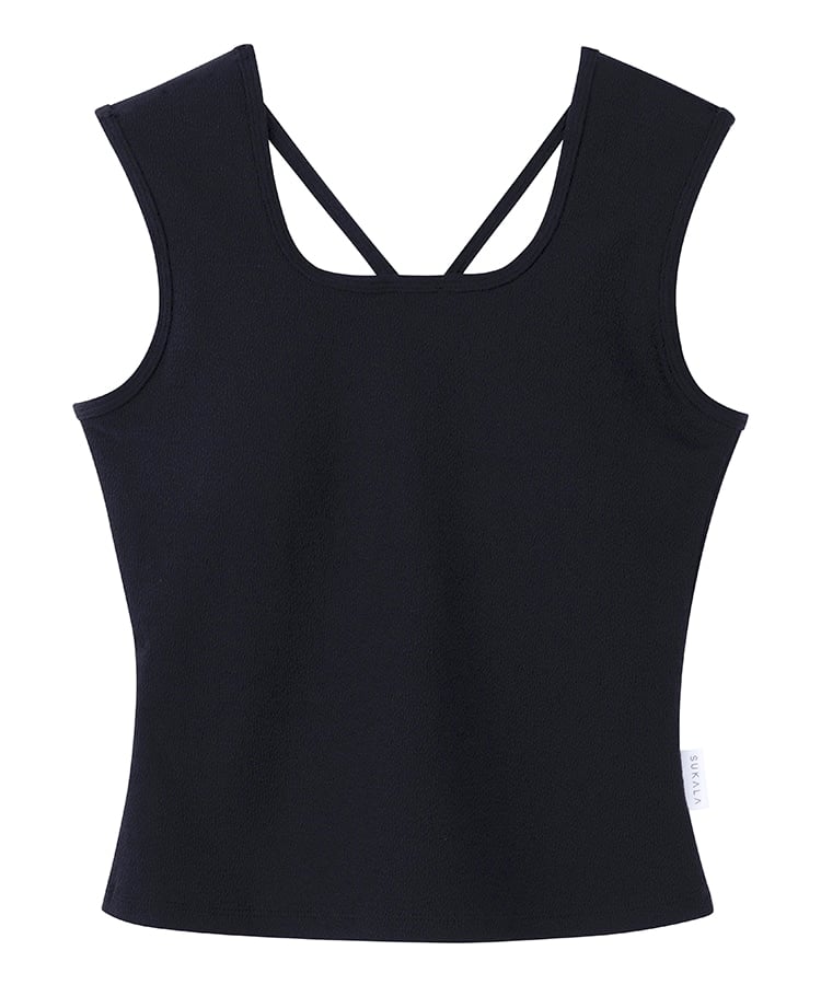 SUKALA】クロスデザインショートタンクトップ(XSサイズ ワイン