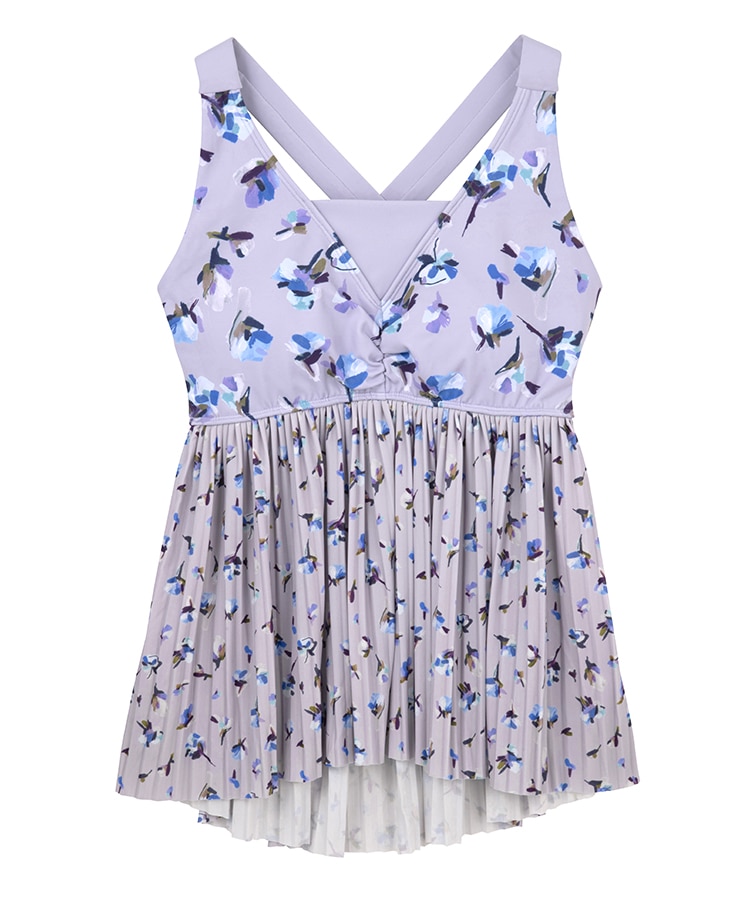 SUKALA】ローズプリントプリーツタンクトップ(XS・S・M・L・LLサイズ